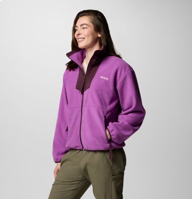 Women's Sequoia Grove Fleece Jacket, Color: Razzle, Moonvista, image 3