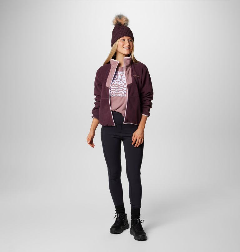 Women's Sequoia Grove Fleece Jacket, Color: Moonvista, Fig, Pink Dawn, image 3