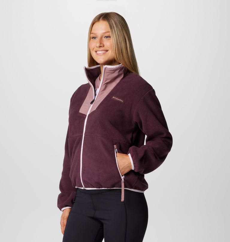 Women's Sequoia Grove Fleece Jacket, Color: Moonvista, Fig, Pink Dawn, image 4