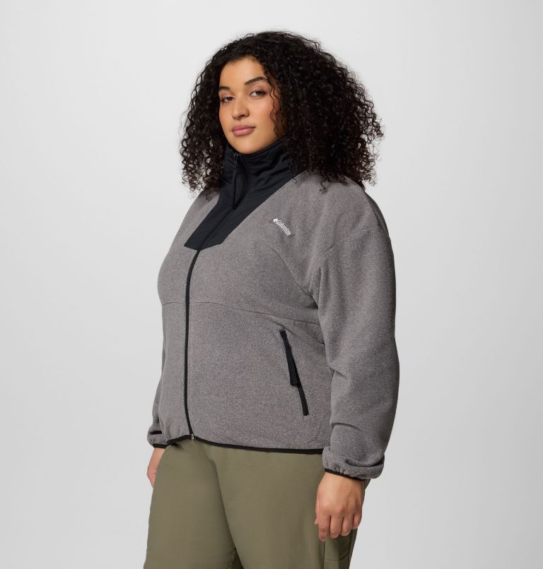 Women's Sequoia Grove Full Zip Fleece - Plus Size, Color: City Grey Heather, Black, image 3