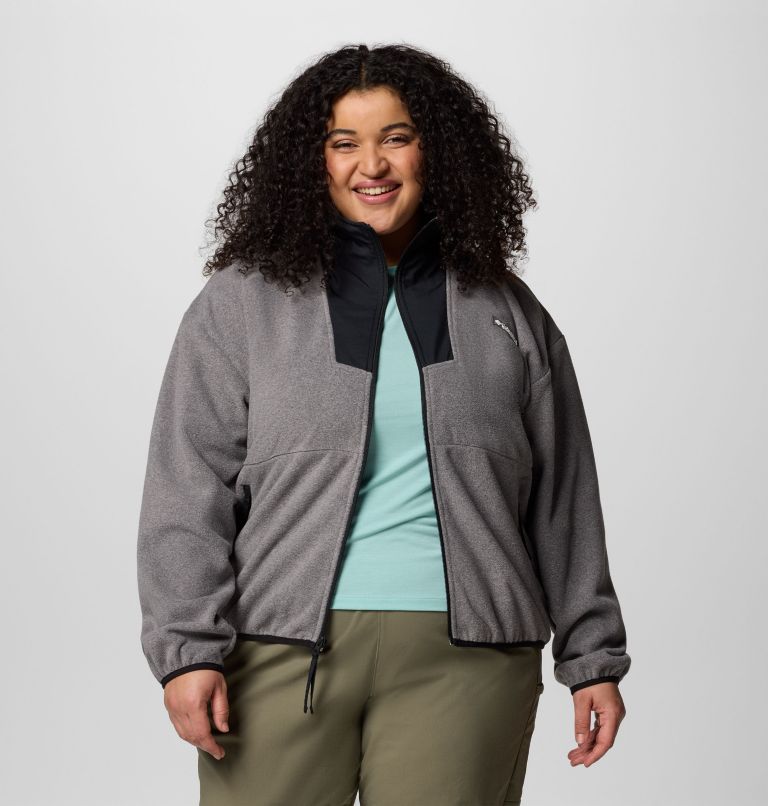 Women's Sequoia Grove Full Zip Fleece - Plus Size, Color: City Grey Heather, Black, image 5