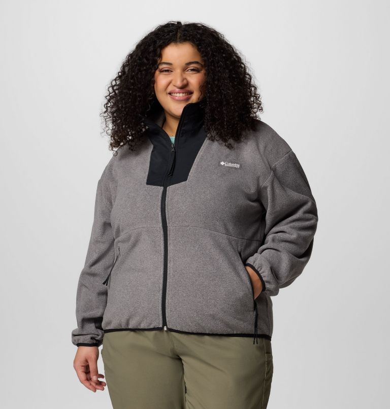 Women's Sequoia Grove Full Zip Fleece - Plus Size, Color: City Grey Heather, Black, image 1