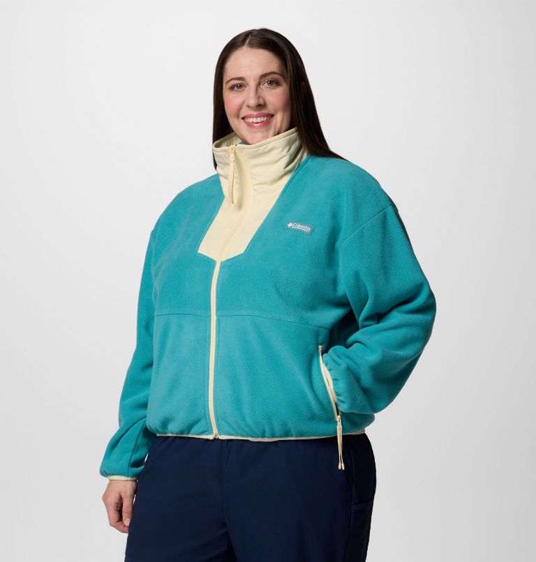 Women's Sequoia Grove Full Zip Fleece - Plus Size, Color: Teal, Lemon Wash, image 3