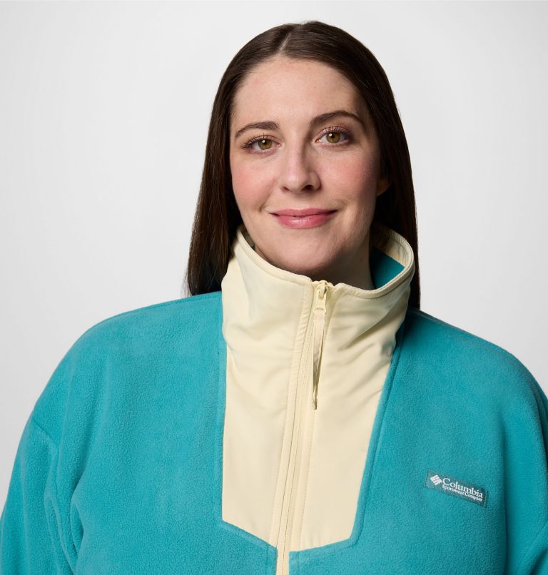 Women's Sequoia Grove Full Zip Fleece - Plus Size, Color: Teal, Lemon Wash, image 4