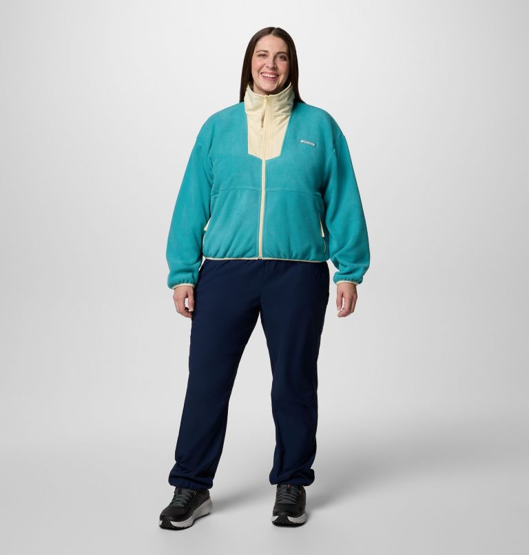 Women's Sequoia Grove Full Zip Fleece - Plus Size, Color: Teal, Lemon Wash, image 6