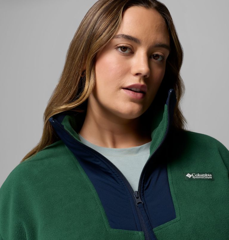 Women's Sequoia Grove Full Zip Fleece - Plus Size, Color: Rain Forest, Collegiate Navy, image 6