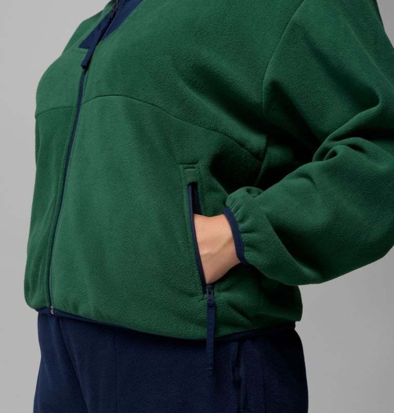 Women's Sequoia Grove Full Zip Fleece - Plus Size, Color: Rain Forest, Collegiate Navy, image 7