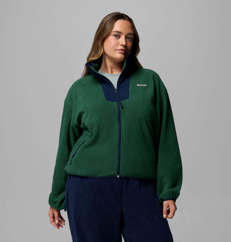 Women's Sequoia Grove Full Zip Fleece - Plus Size, Color: Rain Forest, Collegiate Navy, image 1