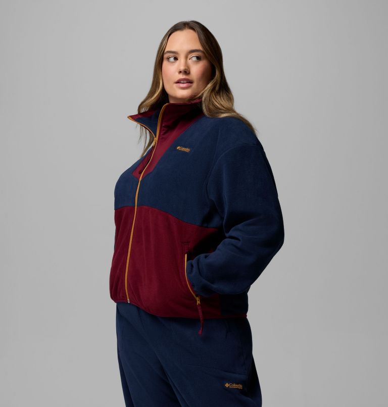 Women's Sequoia Grove Full Zip Fleece - Plus Size, Color: Collegiate Navy, Rich Wine, Maple Sugar, image 4