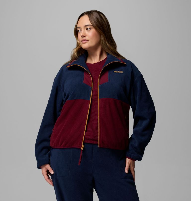 Women's Sequoia Grove Full Zip Fleece - Plus Size, Color: Collegiate Navy, Rich Wine, Maple Sugar, image 5