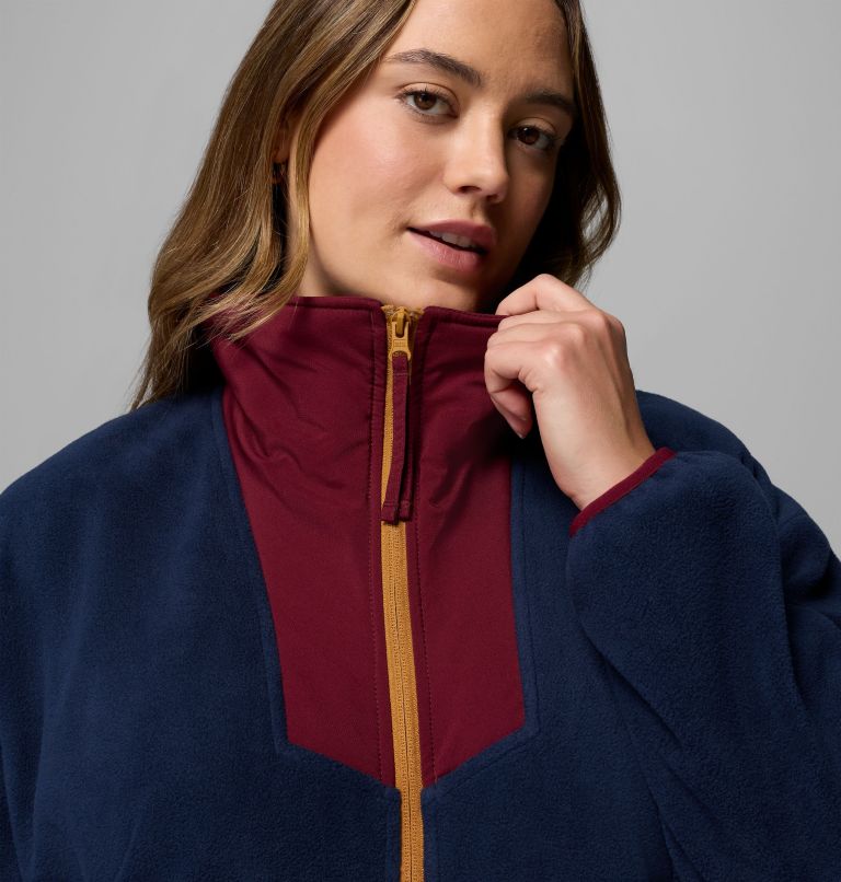 Women's Sequoia Grove Full Zip Fleece - Plus Size, Color: Collegiate Navy, Rich Wine, Maple Sugar, image 6