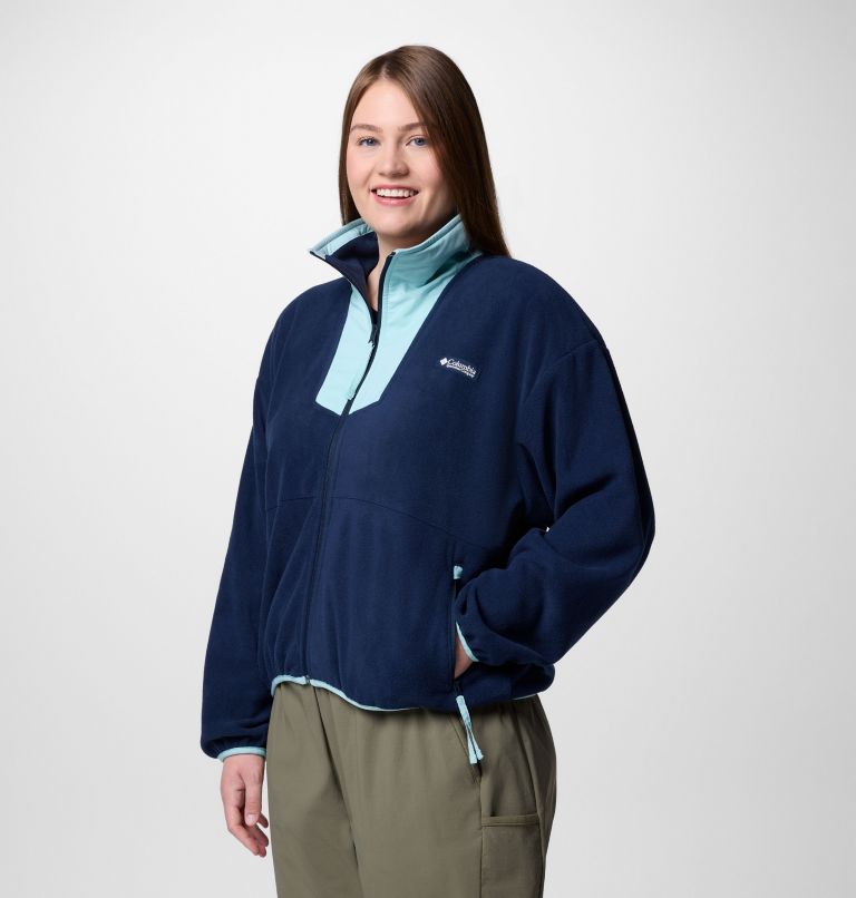 Women's Sequoia Grove Full Zip Fleece - Plus Size, Color: Collegiate Navy, Spray, image 3