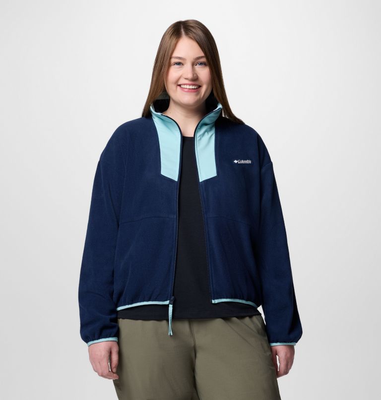 Women's Sequoia Grove Full Zip Fleece - Plus Size, Color: Collegiate Navy, Spray, image 5