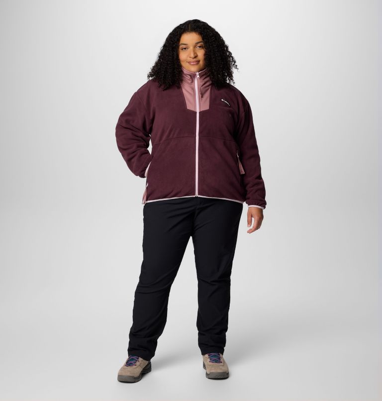 Women's Sequoia Grove Full Zip Fleece - Plus Size, Color: Moonvista, Fig, Pink Dawn, image 3