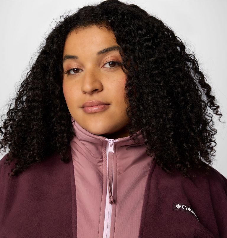 Women's Sequoia Grove Full Zip Fleece - Plus Size, Color: Moonvista, Fig, Pink Dawn, image 5