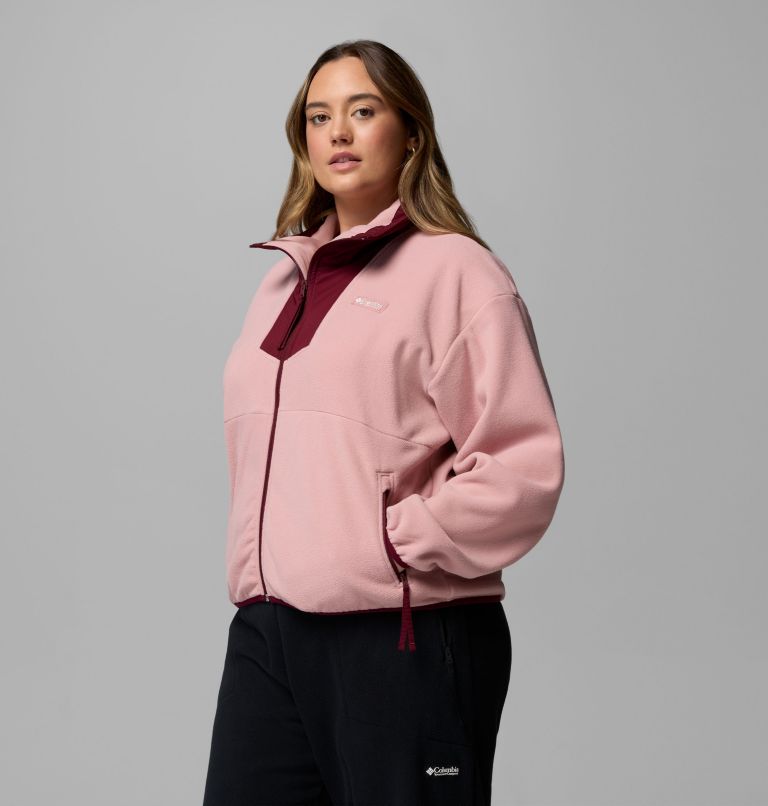Women's Sequoia Grove Full Zip Fleece - Plus Size, Color: Eraser Pink, Rich Wine, image 4