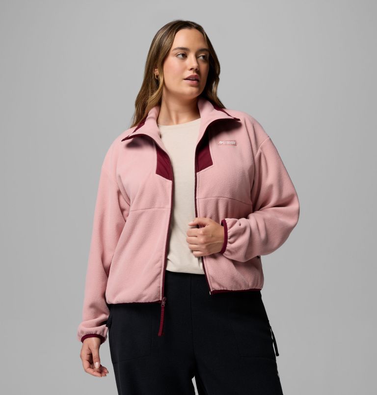 Women's Sequoia Grove Full Zip Fleece - Plus Size, Color: Eraser Pink, Rich Wine, image 5