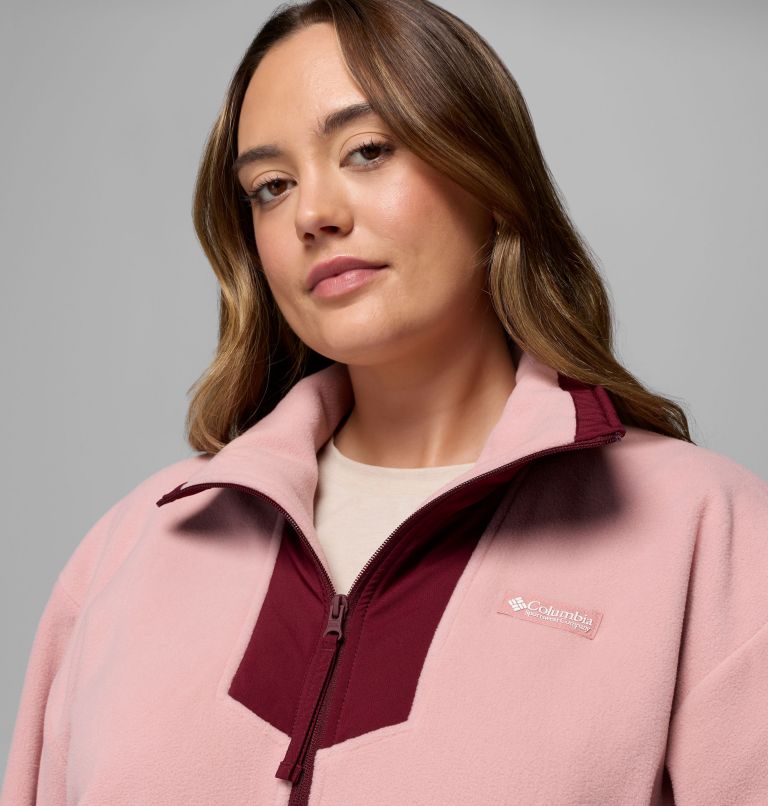 Women's Sequoia Grove Full Zip Fleece - Plus Size, Color: Eraser Pink, Rich Wine, image 6