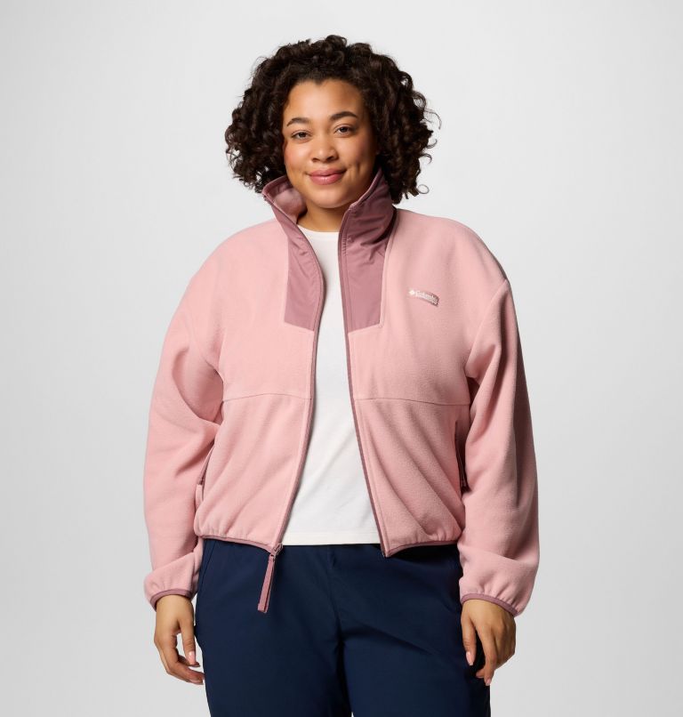 Women's Sequoia Grove Full Zip Fleece - Plus Size, Color: Eraser Pink, Fig, image 5