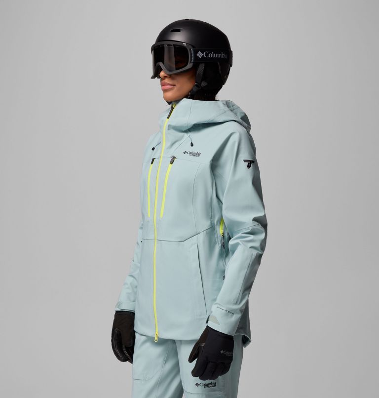 Women's Platinum Peak II 3L Waterproof Ski Shell, Color: Crushed Blue, image 4