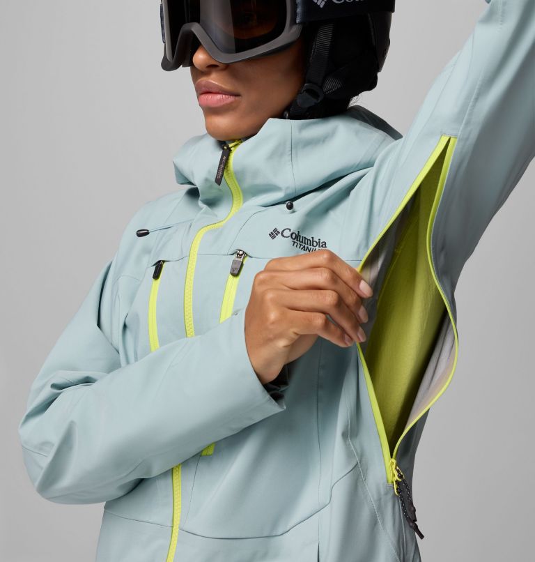 Women's Platinum Peak II 3L Waterproof Ski Shell, Color: Crushed Blue, image 8