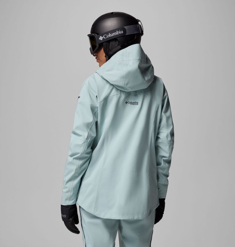 Women's Platinum Peak II 3L Waterproof Ski Shell, Color: Crushed Blue, image 3