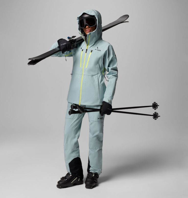 Women's Platinum Peak II 3L Waterproof Ski Shell, Color: Crushed Blue, image 2