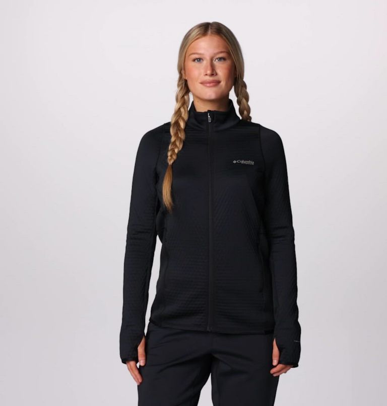 Women's Crystal Leaf Omni-Heat Helix Full Zip Jacket, Color: Black
