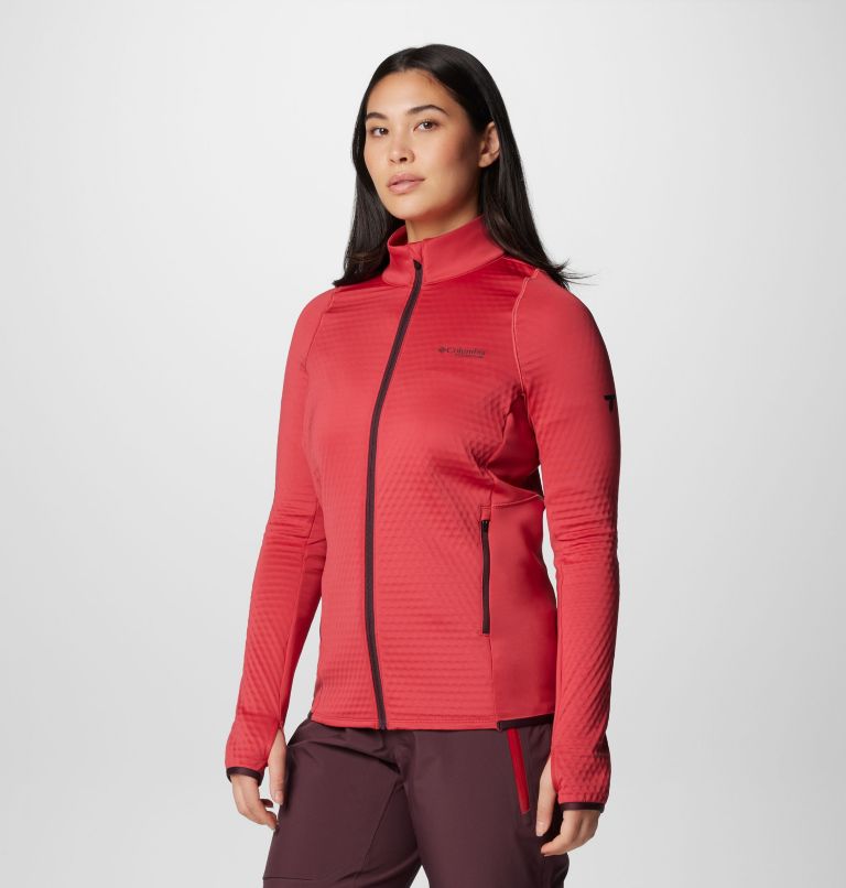 Women's Crystal Leaf Omni-Heat Helix Full Zip Jacket, Color: Daredevil, image 4
