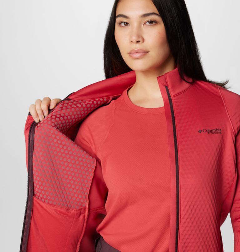 Women's Crystal Leaf Omni-Heat Helix Full Zip Jacket, Color: Daredevil, image 6