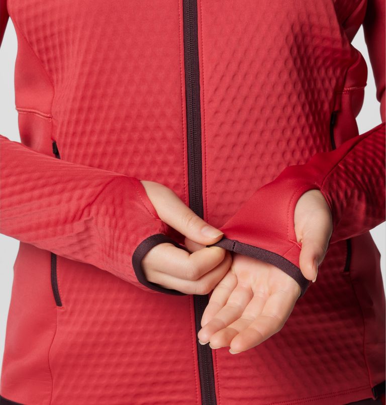 Women's Crystal Leaf Omni-Heat Helix Full Zip Jacket, Color: Daredevil, image 8