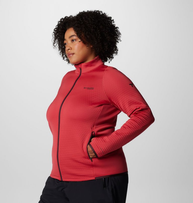 Women's Crystal Leaf Omni-Heat Helix Full Zip Jacket - Plus Size, Color: Daredevil, image 4