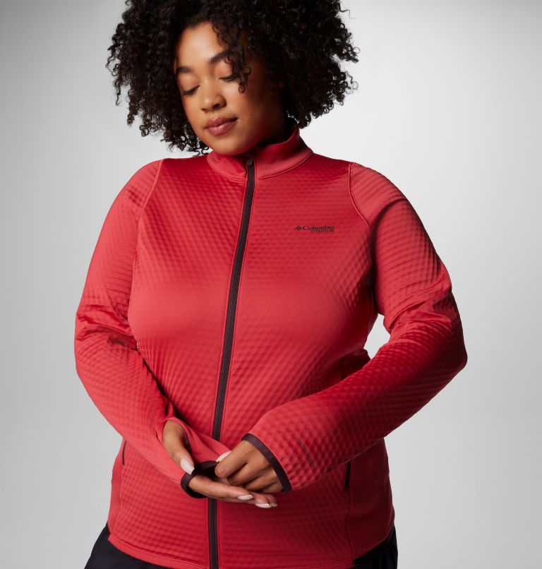 Women's Crystal Leaf Omni-Heat Helix Full Zip Jacket - Plus Size, Color: Daredevil, image 8