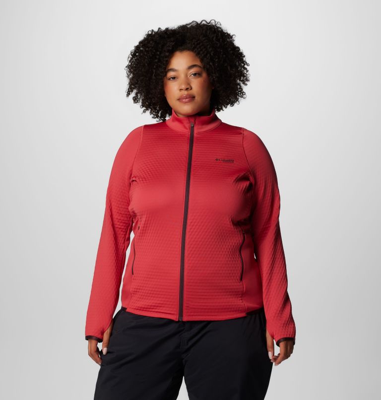Women's Crystal Leaf Omni-Heat Helix Full Zip Jacket - Plus Size, Color: Daredevil, image 1