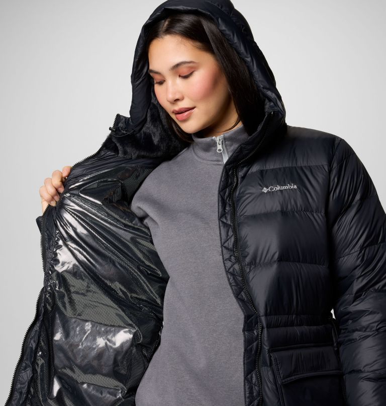 Women's Harmony Falls Mid Down Jacket, Color: Black, image 7