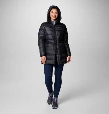 Women's Harmony Falls Hooded Mid Down Jacket, Color: Black, image 3