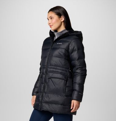 Women's Harmony Falls Hooded Mid Down Jacket, Color: Black, image 4