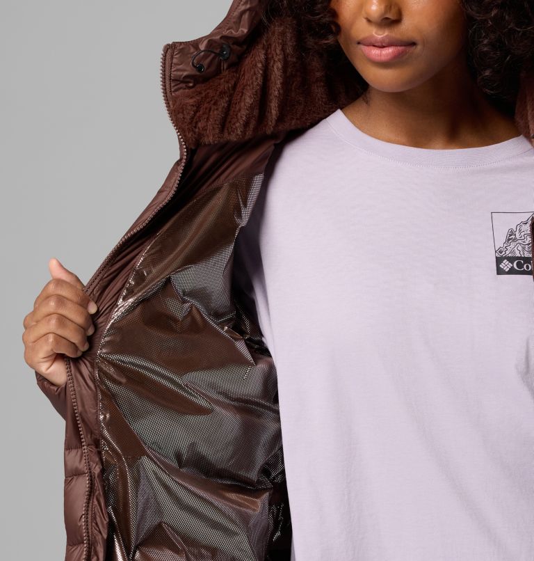 Women's Harmony Falls Hooded Mid Down Jacket, Color: Tobacco, image 7