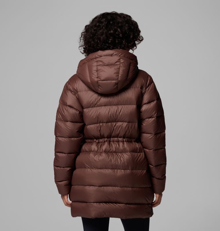 Women's Harmony Falls Hooded Mid Down Jacket, Color: Tobacco, image 3