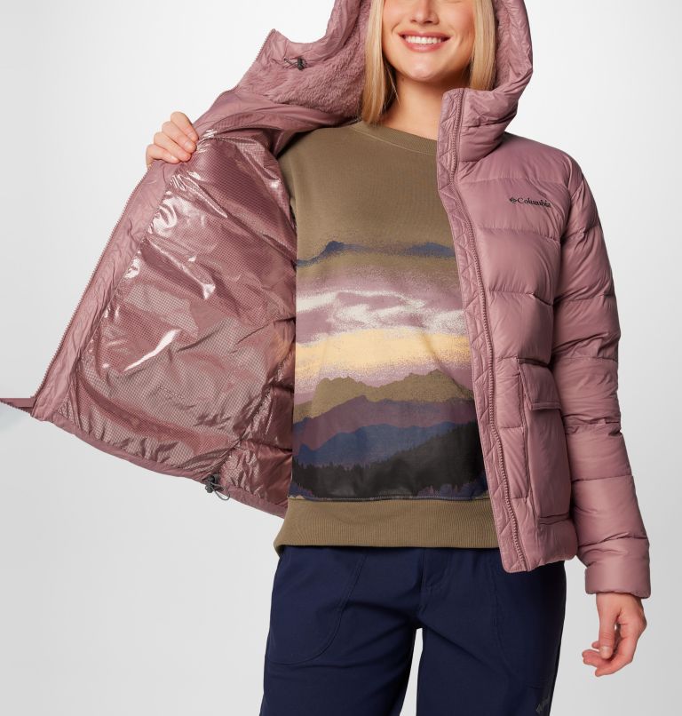 Women's Harmony Falls Hooded Down Jacket, Color: Fig, image 7