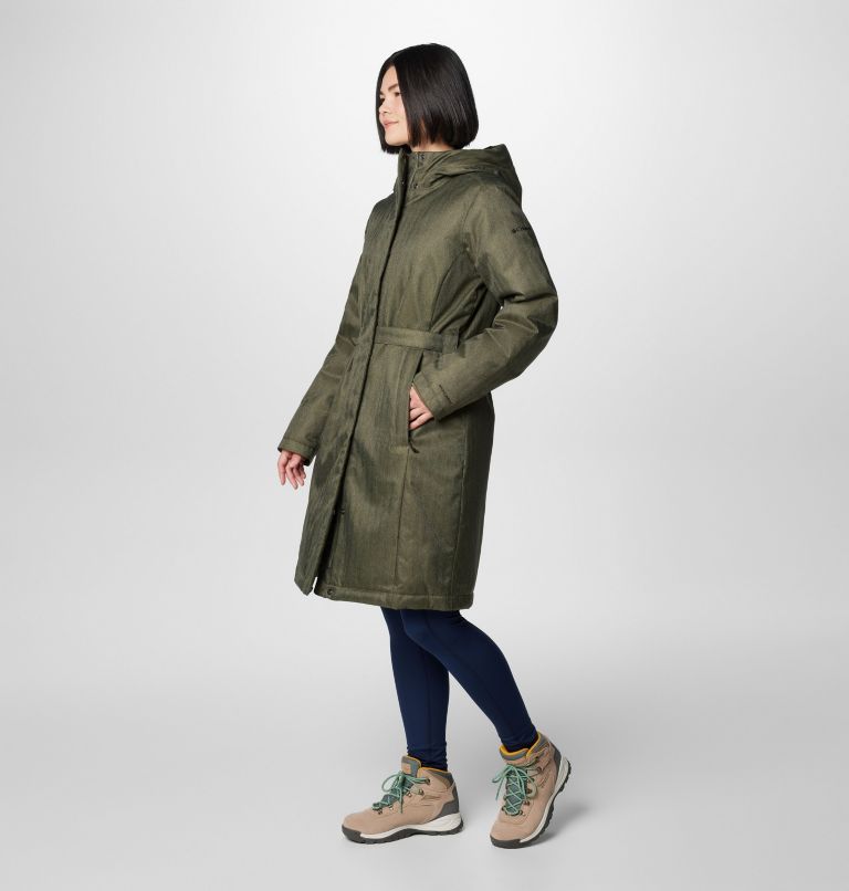 Women's Juniper Ridge II Down Jacket, Color: Stone Green Herringbone, image 4
