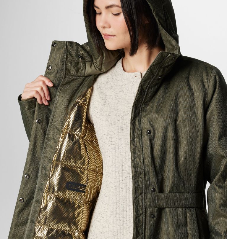 Women's Juniper Ridge II Down Jacket, Color: Stone Green Herringbone, image 7