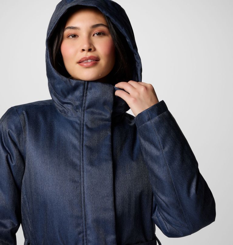 Women's Juniper Ridge II Down Jacket, Color: Collegiate Navy Herringbone, image 5