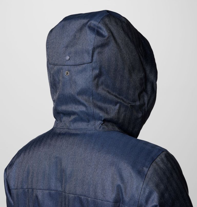 Women's Juniper Ridge II Down Jacket, Color: Collegiate Navy Herringbone, image 9