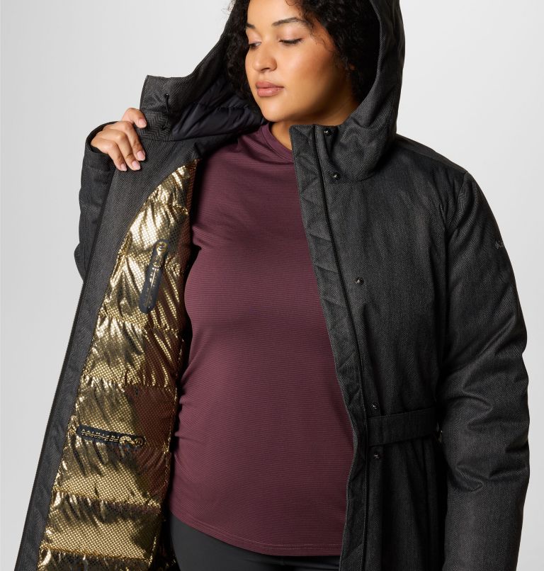 Women's Juniper Ridge II Down Jacket - Plus Size, Color: Black Herringbone, image 8