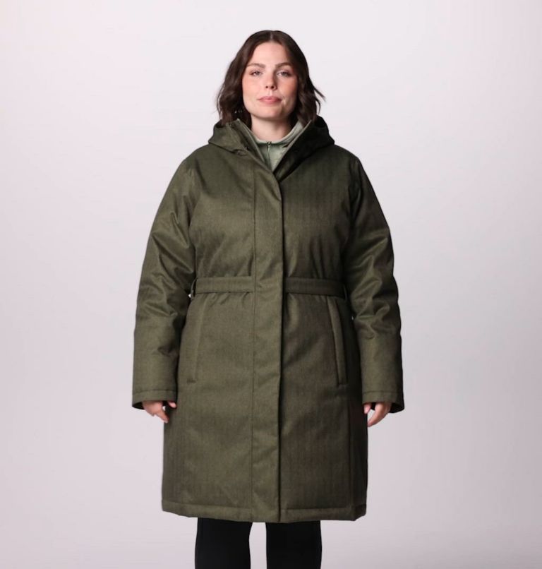 Women's Juniper Ridge II Down Jacket - Plus Size, Color: Stone Green Herringbone