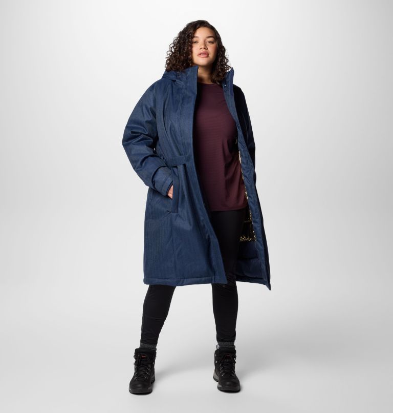Women's Juniper Ridge II Down Jacket - Plus Size, Color: Collegiate Navy Herringbone, image 3