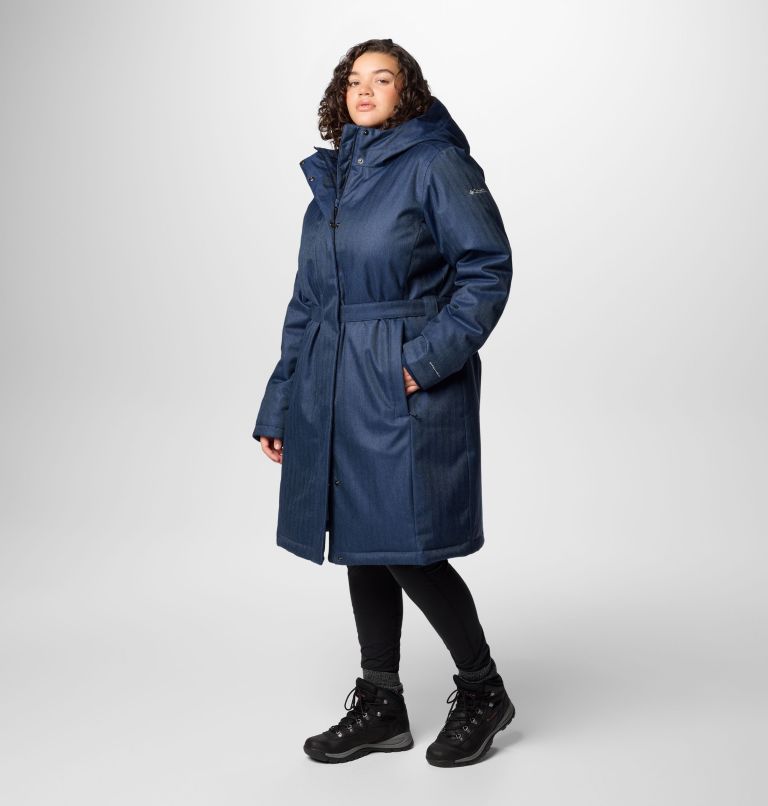 Women's Juniper Ridge II Down Jacket - Plus Size, Color: Collegiate Navy Herringbone, image 4