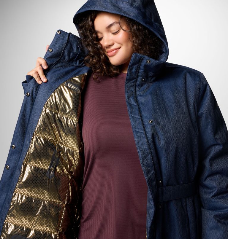 Women's Juniper Ridge II Down Jacket - Plus Size, Color: Collegiate Navy Herringbone, image 7