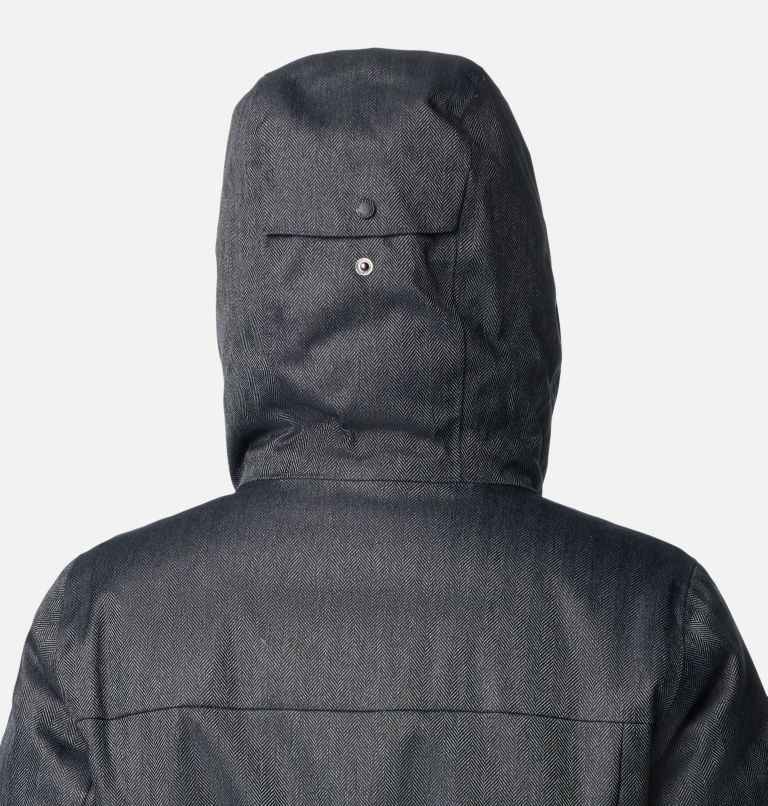 Women's Juniper Ridge II Waterproof Down Parka, Color: Black Herringbone, image 7